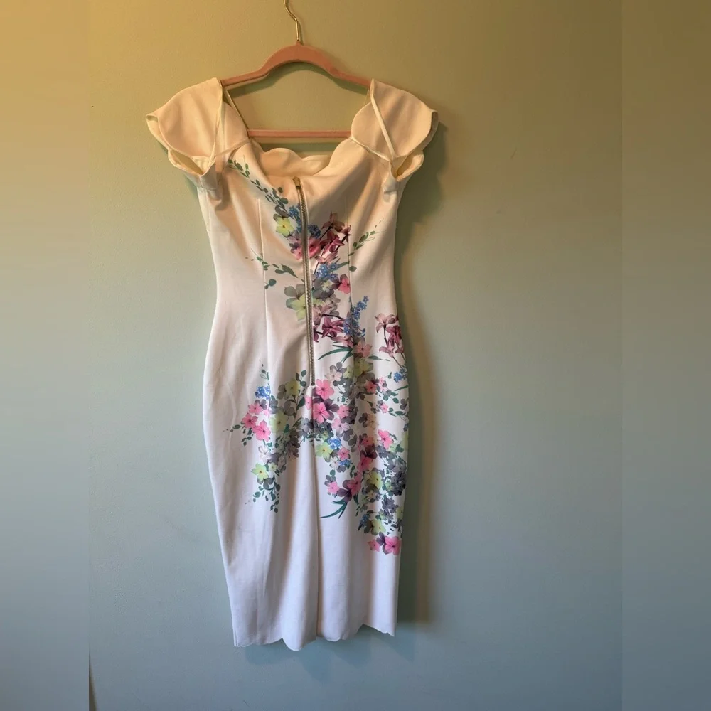 Ted Baker Trixiy Pergola Floral Off the Shoulder Sheath Dress - Picture 5 of 9